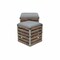 Homeroots Set Of 2 Square Gray Linen Fabric And Wood Slats Storage Benches 379838 - alternate 2