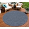 Homeroots 8' Navy Blue And Ivory Round Geometric Indoor Outdoor Area Rug 552322 - alternate 6