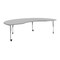 Flash Furniture Commercial Adjustable Height Kidney Activity Table with Locking Casters-Gray XU-A4896-KIDNY-GRY-T-P-CAS-GG - alternate 1