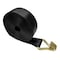 Tie 4 Safe 3'' x 30' Winch Straps w/ Wire J Hook WLL: 5,400 lbs. Black TWS30-30W20-BLK-C-1 - alternate 1