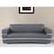 Homeroots 89" Dark Gray Italian Leather Sofa With Silver Legs 476521 - alternate 4