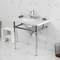 Kingston Brass 36-Inch Carrara Marble Console Sink with Brass Legs, 8-Inch, 3-Hole KVBH3622M81 - alternate 4
