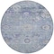 Homeroots 8' Sky Blue Purple And Gray Round Floral Washable Indoor Outdoor Area Rug 604098 - alternate 6