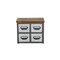 Homeroots 10" Brown Gray And Silver Solid Wood And Metal Desk Organizer 487922 - alternate 1