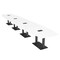 Skutchi Designs Boat Conference Table With Power Unit, 48 in W, 264 in L, White HAR-BOT-48x264-DOU.BK-W960-EBLK - alternate 1