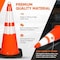 Pyle Traffic Cone Set, PVC, 28 in Height, Fluorescent Orange 12 PK PTCN28X12 - alternate 5