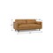 Homeroots 89" Sienna Leather Sofa With Ottoman With Brown Legs 641070 - alternate 3
