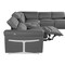 Homeroots Dark Gray Italian Leather Power Reclining U Shaped Twelve Piece Sectional With Console 634658 - alternate 4