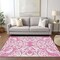 Homeroots 3' X 5' Blush And Ivory Damask Washable Indoor Outdoor Area Rug 614413 - alternate 7