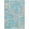 Homeroots 5' X 8' Teal Blue Aqua And Taupe Geometric Washable Indoor Outdoor Area Rug 589435 - alternate 7