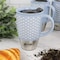 Mr. Coffee Coupleton Dot 4 Piece 15 Oz Stoneware and Stainless Steel Travel Mug Set with Lid in Blue 138933.01 - alternate 3