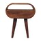Homeroots 21" Brown Solid Wood Round One Drawer Nightstand 651796 - alternate 4