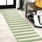 Jonathan Y Negril Two-Tone Wide Stripe Green/Cream 2 ft. x 8 ft. Indoor/Outdoor Runner Rug SMB203D-28 - alternate 1