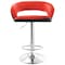 Elama Adjustable Faux Leather Open Back Bar Stool in Red and Black ELM-706-RED-BLK - alternate 4