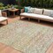 Homeroots 9' X 12' Peach And Ivory Argyle Washable Indoor Outdoor Area Rug 615816 - alternate 1