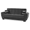 Homeroots 93" Dark Gray Chenille Sleeper Sofa And Toss Pillows With Brown Legs 607079 - alternate 1