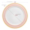Smarty Had A Party 7.5" White with Red and Gold Chord Rim Plastic Appetizer/Salad Plates (120 Plates), 120PK 627BG-CASE - alternate 6
