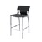 Homeroots Set of Two 25" Black and Silver Faux Leather and Metal Low Back Counter Height Bar Chairs, 2PK 555051 - alternate 3