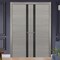 Sartodoors Solid French Double Doors, Planum 0040 Grey Oak with Black Glass, Wood Solid Panel Frame Trims, Clo PLANUM0040DD-SS-36 - alternate 1
