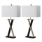 Homeroots Set of Two 29" Black Metal Table Lamp With White Cone Shade 571298 - alternate 1