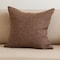 Homeroots 22" Brown Linen Throw Pillow Cover with Texture 608212 - alternate 1