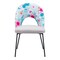 Homeroots Set of Two Gray and Black Velvet And Steel Velvet And Steel Tropical Floral Dining Side Chairs, 2PK 555801 - alternate 4