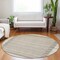 Homeroots 8' Ivory And Beige Round Striped Washable Indoor Outdoor Area Rug 610476 - alternate 6