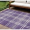 Homeroots 10' X 14' Purple Gold And Ivory Plaid Washable Indoor Outdoor Area Rug 596362 - alternate 1