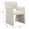 Homeroots White Upholstered Faux Linen Dining Arm Chair 555848 - alternate 3