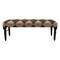 Homeroots 47in Tan And Black Black Leg Checkered Upholstered Bench 483753 - alternate 4