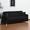 Homeroots 87" Black Chenille Convertible Futon Sleeper Sofa And Toss Pillows With Storage 607133 - alternate 1