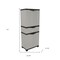Homeroots 23in Black and Gray Plastic Accent Cabinet With Four Doors And One Drawer 668933 - alternate 2