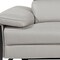 Homeroots 103" Light Gray Top Grain Leather Reclining Metal USB Sofa 720325 - alternate 4