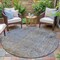 Homeroots 8' Taupe And Ivory Round Abstract Washable Indoor Outdoor Area Rug 631079 - alternate 4