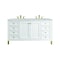 James Martin Vanities Chicago 60 in. Double Vanity, Glossy White, w/ 3 CM Victorian Silver Silestone Top 503-V60D-GW-3VSL - alternate 1