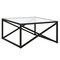 Homeroots 32" Black Glass And Steel Square Coffee Table 520959 - alternate 6