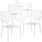 Flash Furniture White Steel Patio Arm Chair with Square Back, PK5 5-CO-2-WH-GG - alternate 1