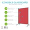 Ghent EZ Mobile Glassboard, Aluminum Frame, Non-Magnetic, 75"H x 50"W, Rose EZ1NA7550RS - alternate 3