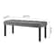 Homeroots 48" Gray and Black Tufted Velvet Upholstered Bench 569208 - alternate 3