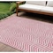 Homeroots 9' X 12' Pink And Ivory Chevron Washable Indoor Outdoor Area Rug 596289 - alternate 1