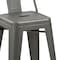 Homeroots Set of Four 26" Gray Steel and Metal Low Back Counter Height Bar Chairs, 4PK 555112 - alternate 3
