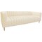 Homeroots 90" Ivory Velvet Sofa And Toss Pillows With Gold Legs 489538 - alternate 5