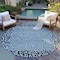 Homeroots 8' Blue Round Animal Print Washable Indoor Outdoor Area Rug 607640 - alternate 2
