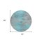 Homeroots 8' Teal Blue Charcoal And Gray Round Abstract Washable Indoor Outdoor Area Rug 587184 - alternate 3