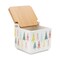 Homeroots Set of Two White Green And Red Ceramic And Wood Christmas Lidded Canisters 638948 - alternate 3