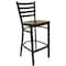 Flash Furniture Restaurant Stool, Ladder Back, Mah Seat, Seat Height Range: 29" XU-DG697BLAD-BAR-MAHW-GG - alternate 1