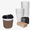 Ecoquality 12oz White Paper Coffee Cups with Black Dome Lids and Sleeves - For Home, Office, 75PK EQ12WHTPCBDLS-75 - alternate 1