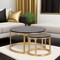 Homeroots Set of Two 36" Black And Gold Steel Round Nested Coffee Tables 521989 - alternate 1