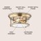 Jonathan Y Lauren 13.25" 2-Light Metal/Glass LED Flush Mount, Brass Gold JYL7446A - alternate 5