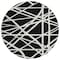 Homeroots 8' Black And Ivory Round Geometric Washable Indoor Outdoor Area Rug 600422 - alternate 4